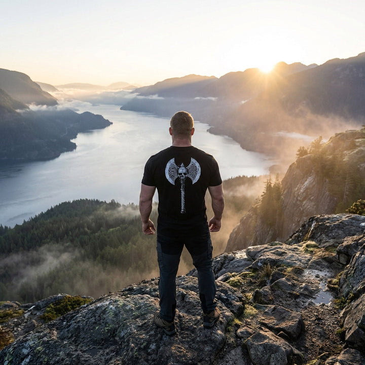 The Battle Axe - Black Tee - Conquering Barbell