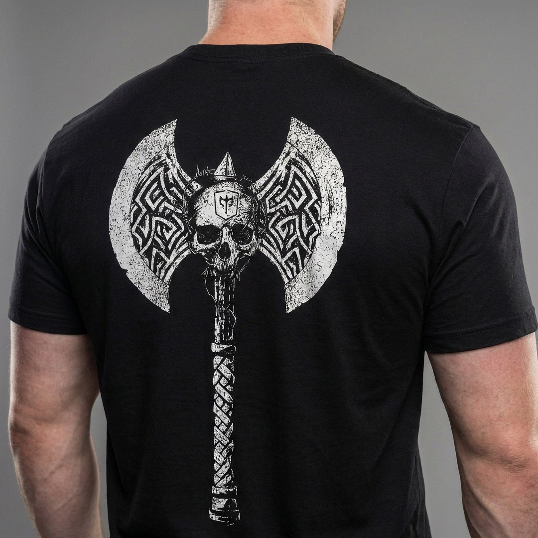 The Battle Axe - Black Tee - Conquering Barbell