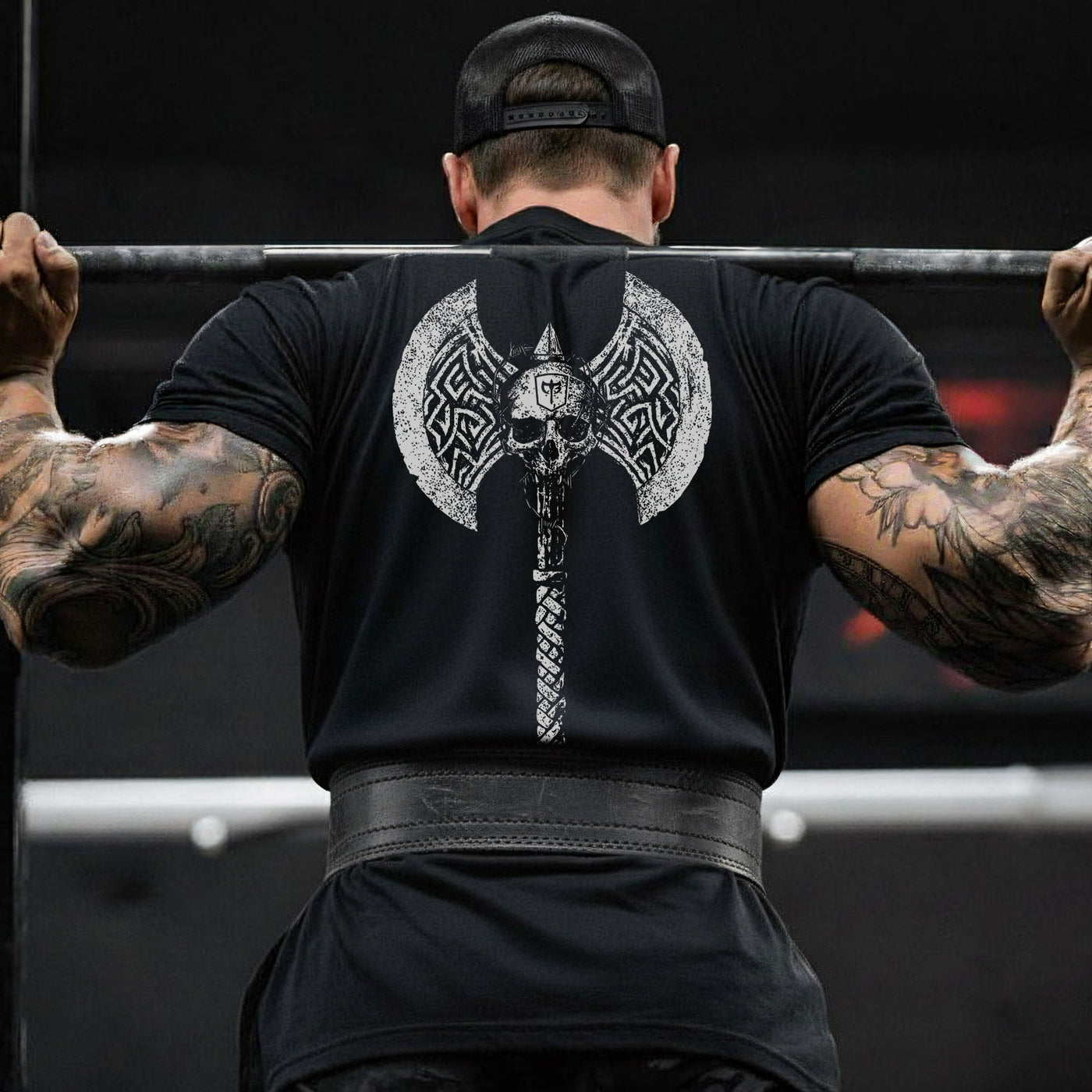 The Battle Axe - Black Tee - Conquering Barbell