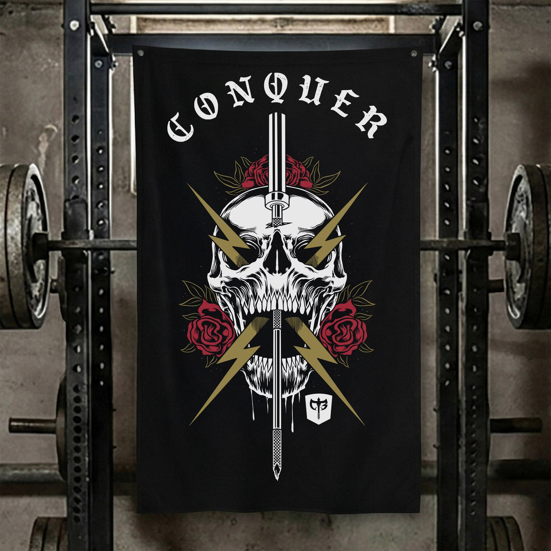 The Conqueror - 3' x 5' Polyester Flag - Conquering Barbell