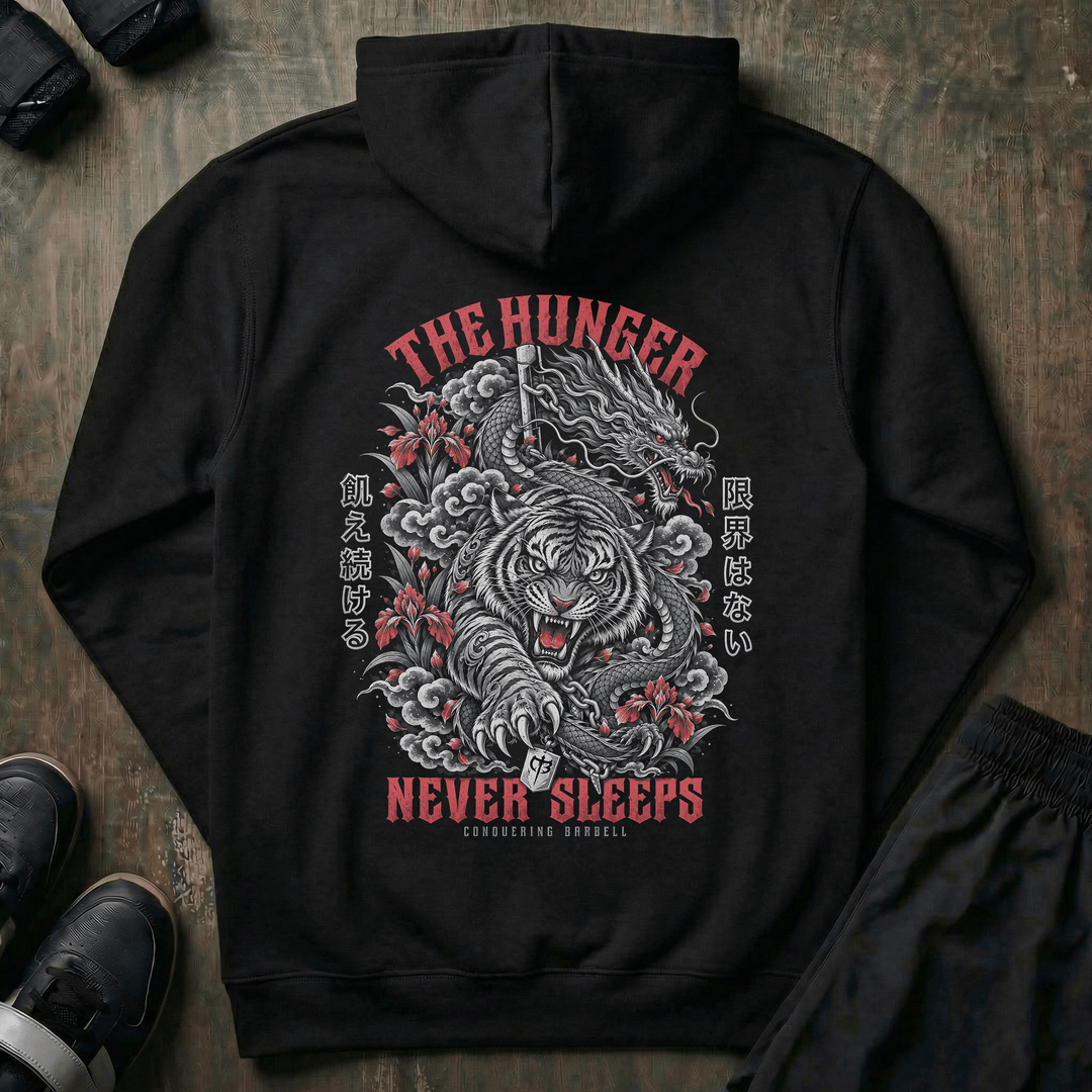 The Hunger Never Sleeps pullover hoodie in Black
