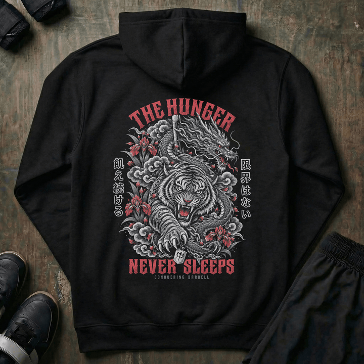 The Hunger Never Sleeps pullover hoodie in Black