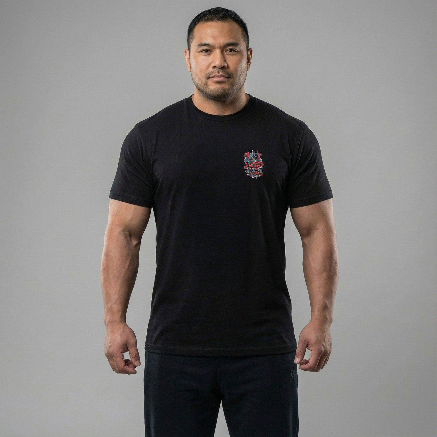 The Rage Never Dies - Hannya Mask - Black Tee - Conquering Barbell