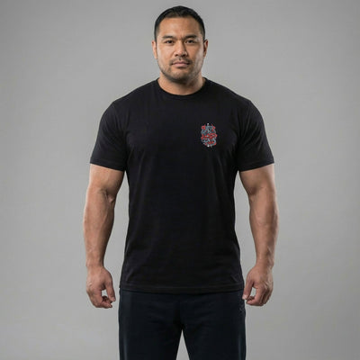 The Rage Never Dies - Hannya Mask - Black Tee - Conquering Barbell