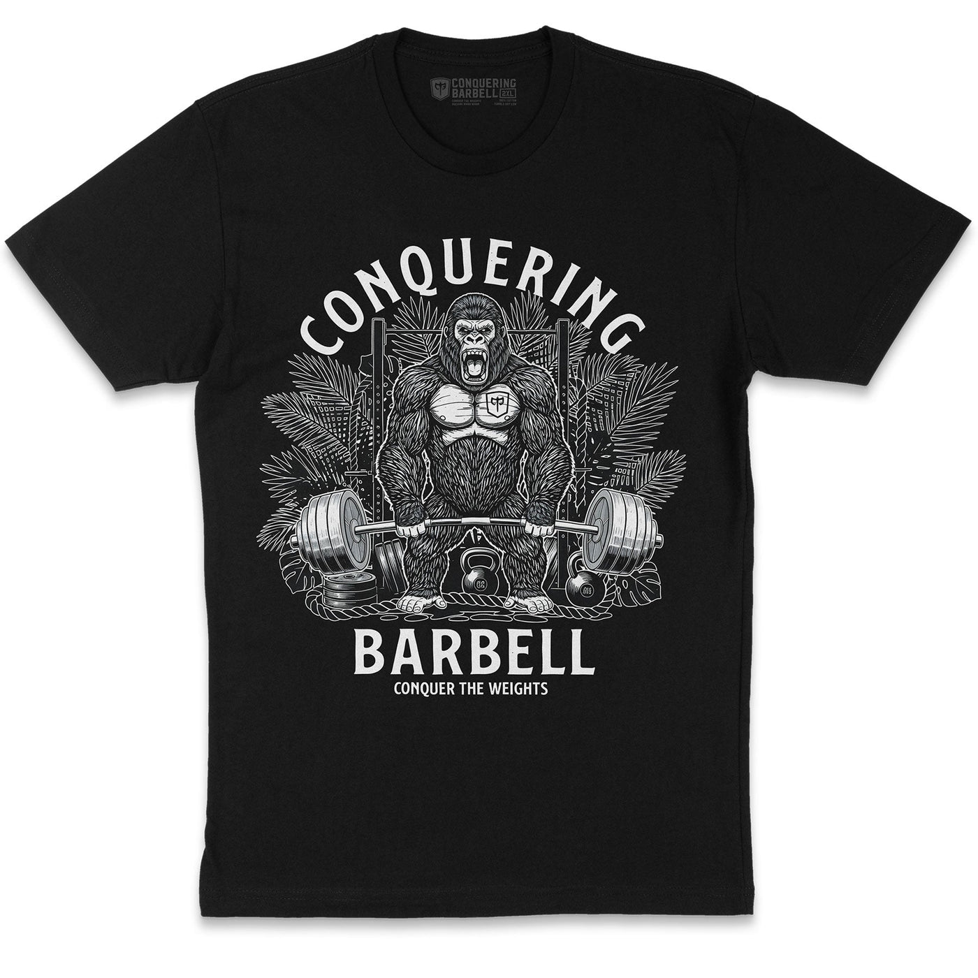 The Silverback - Black Tee - Conquering Barbell