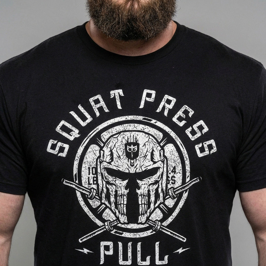 The Skull Helmet Tee - Conquering Barbell