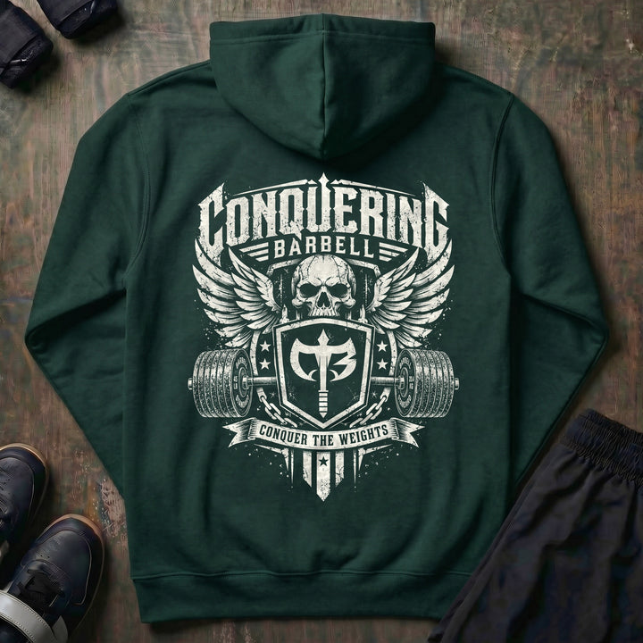 The Standard pullover hoodie in Alpine Green, back print