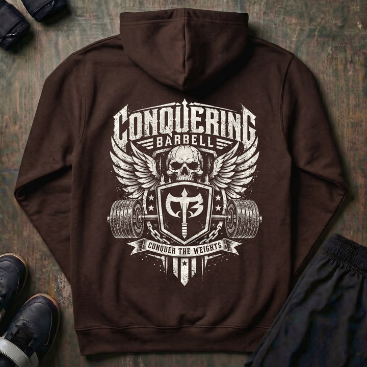 The Standard pullover hoodie in Brown, back print