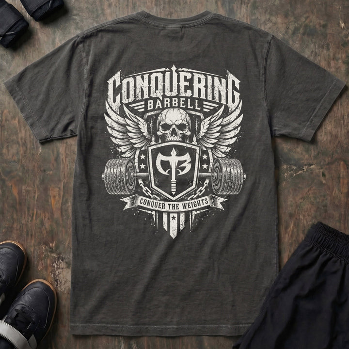 The Standard relaxed fit tee in Pepper: a winged skull