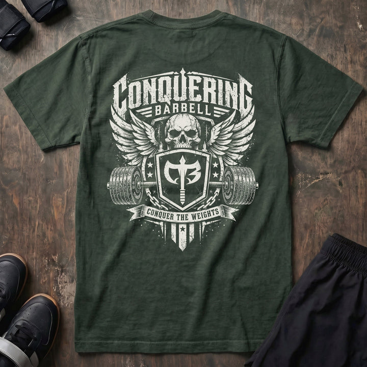 The Standard relaxed fit tee in Moss: a winged skull