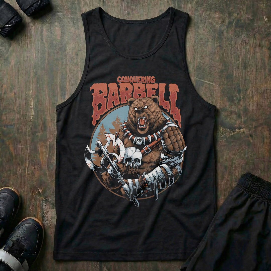 The Warrior Bear - Black tank top - Conquering Barbell