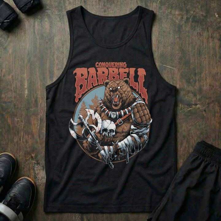 The Warrior Bear - Black tank top - Conquering Barbell