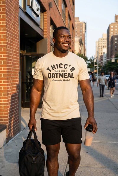 Thicc'r than a bowl of oatmeal Tee - Conquering Barbell