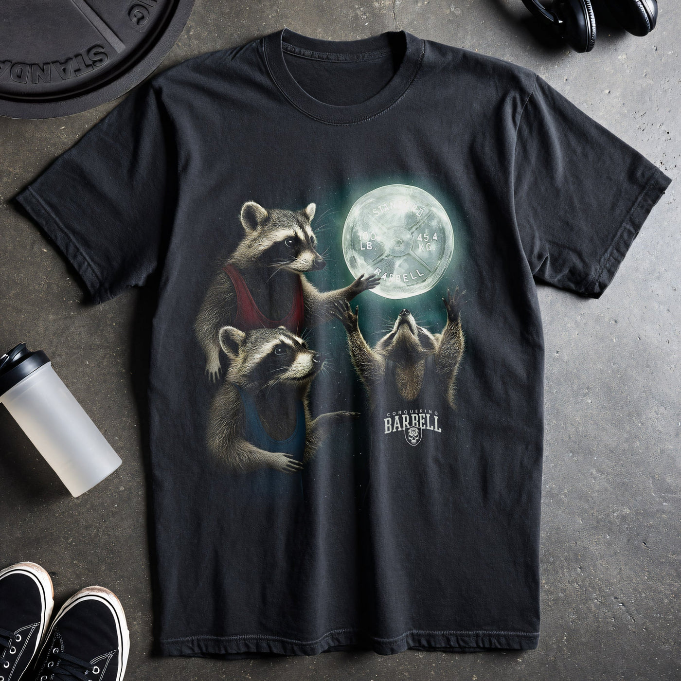 Three Raccoons & The Hunnit - Relaxed Fit tee - Conquering Barbell