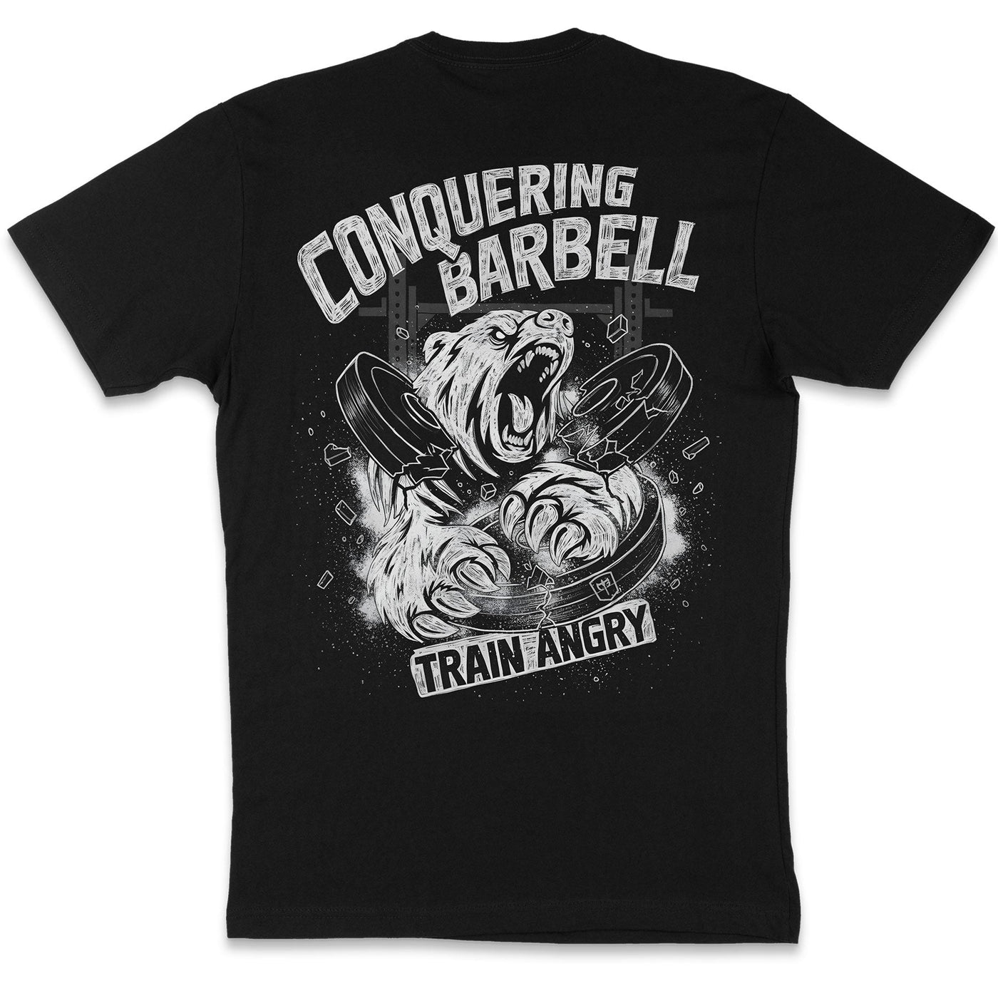 Train Angry - Grizzly - Black Tee - Conquering Barbell