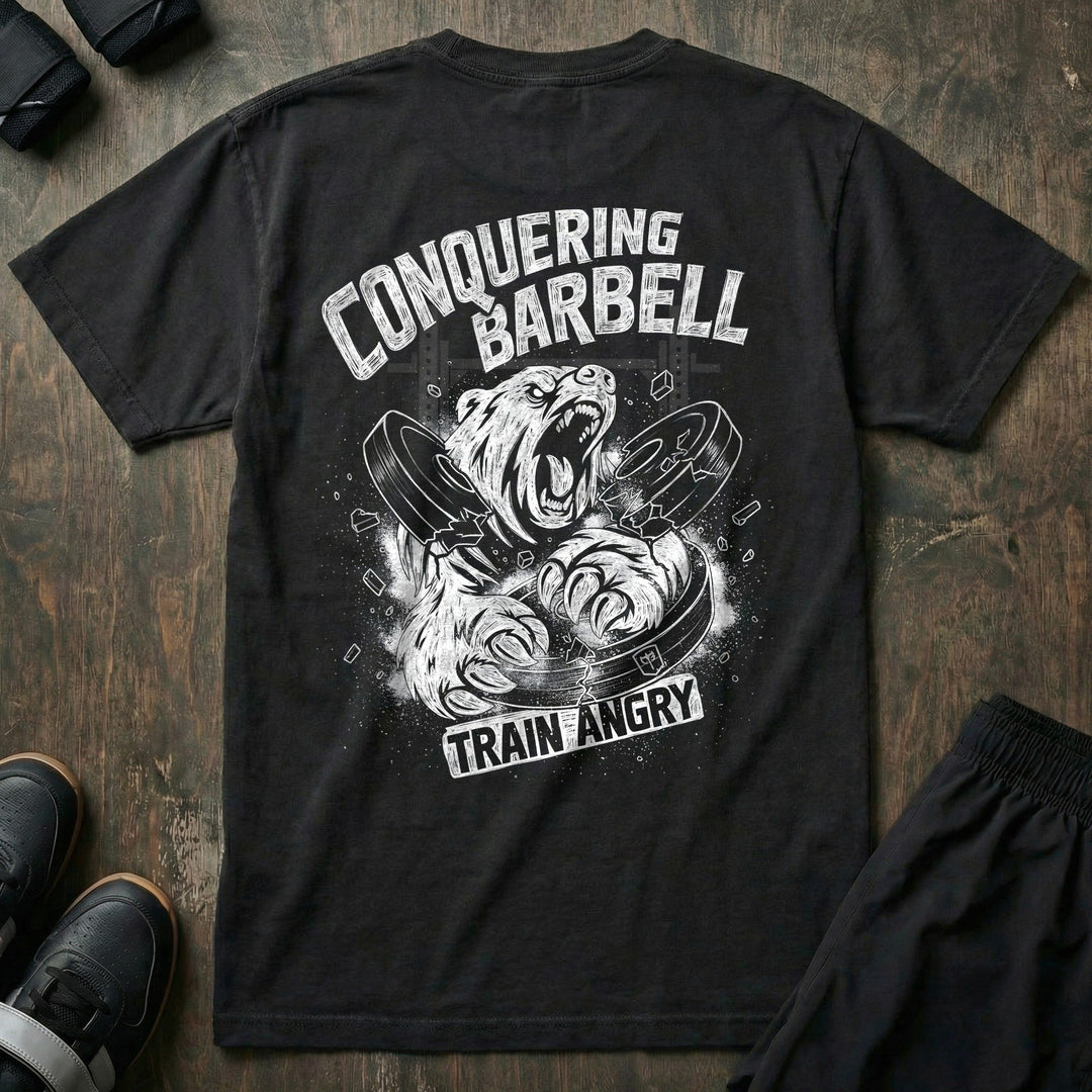 Train Angry - Grizzly - Relaxed Fit Tee - Conquering Barbell
