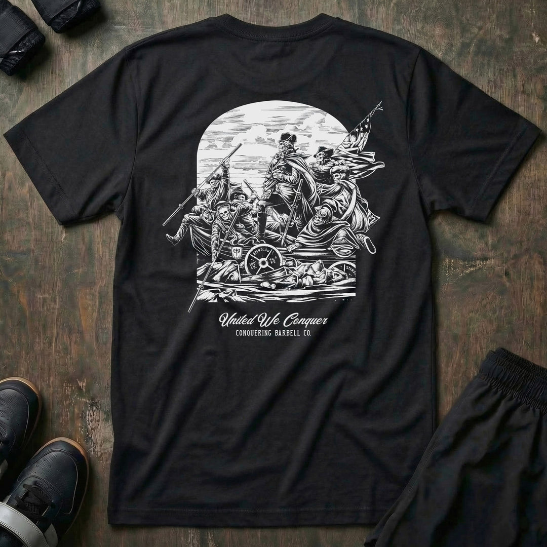 United We Conquer - Black Tee - Conquering Barbell