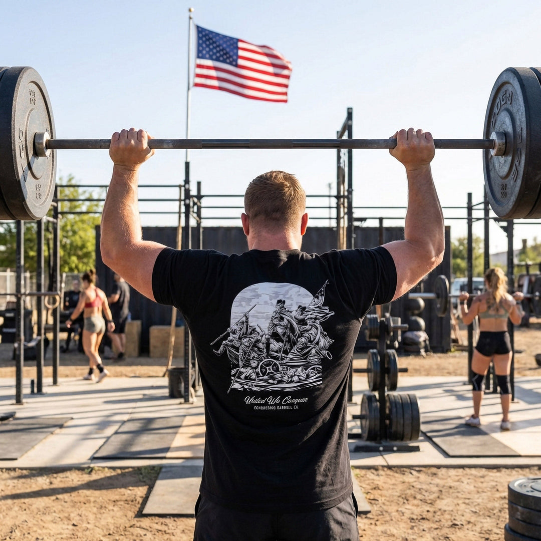 United We Conquer - Black Tee - Conquering Barbell