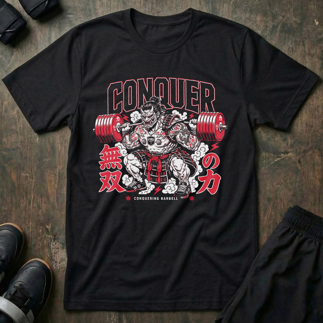 Unmatched Strength - Black Tee - Conquering Barbell
