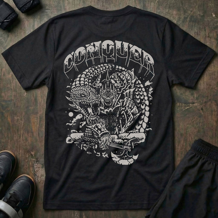 Viking Dragon - Black Tee - Conquering Barbell