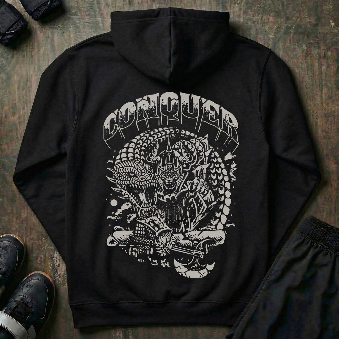 Viking Dragon pullover hoodie in Black