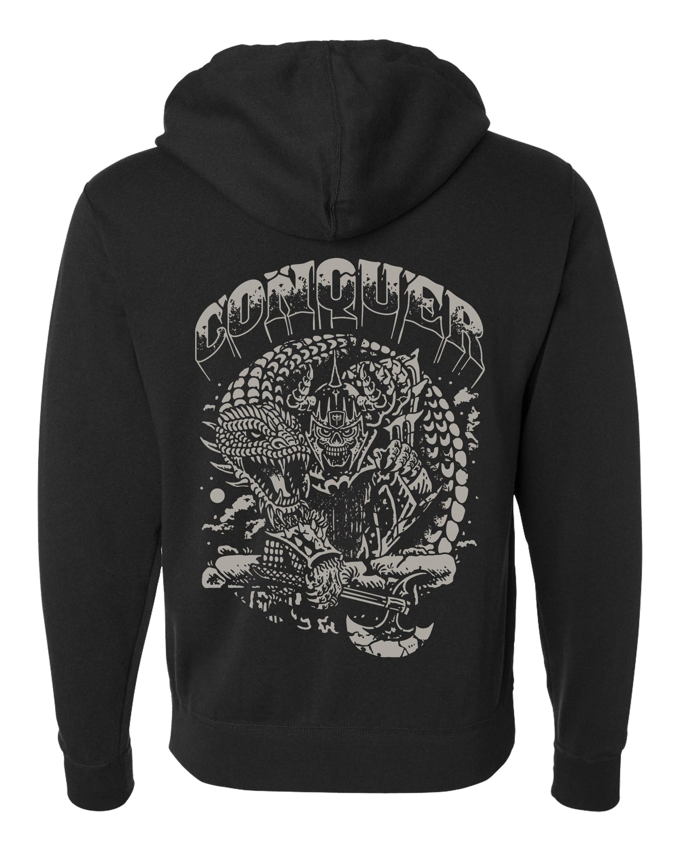 Viking Dragon - on Black Pullover Hoodie - Conquering Barbell