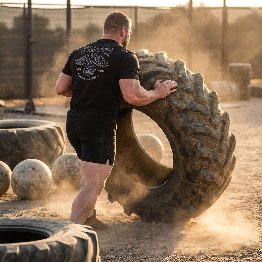 Talons Out tee in Black: an eagle with spread wings and the CB shield crest over crossed barbells