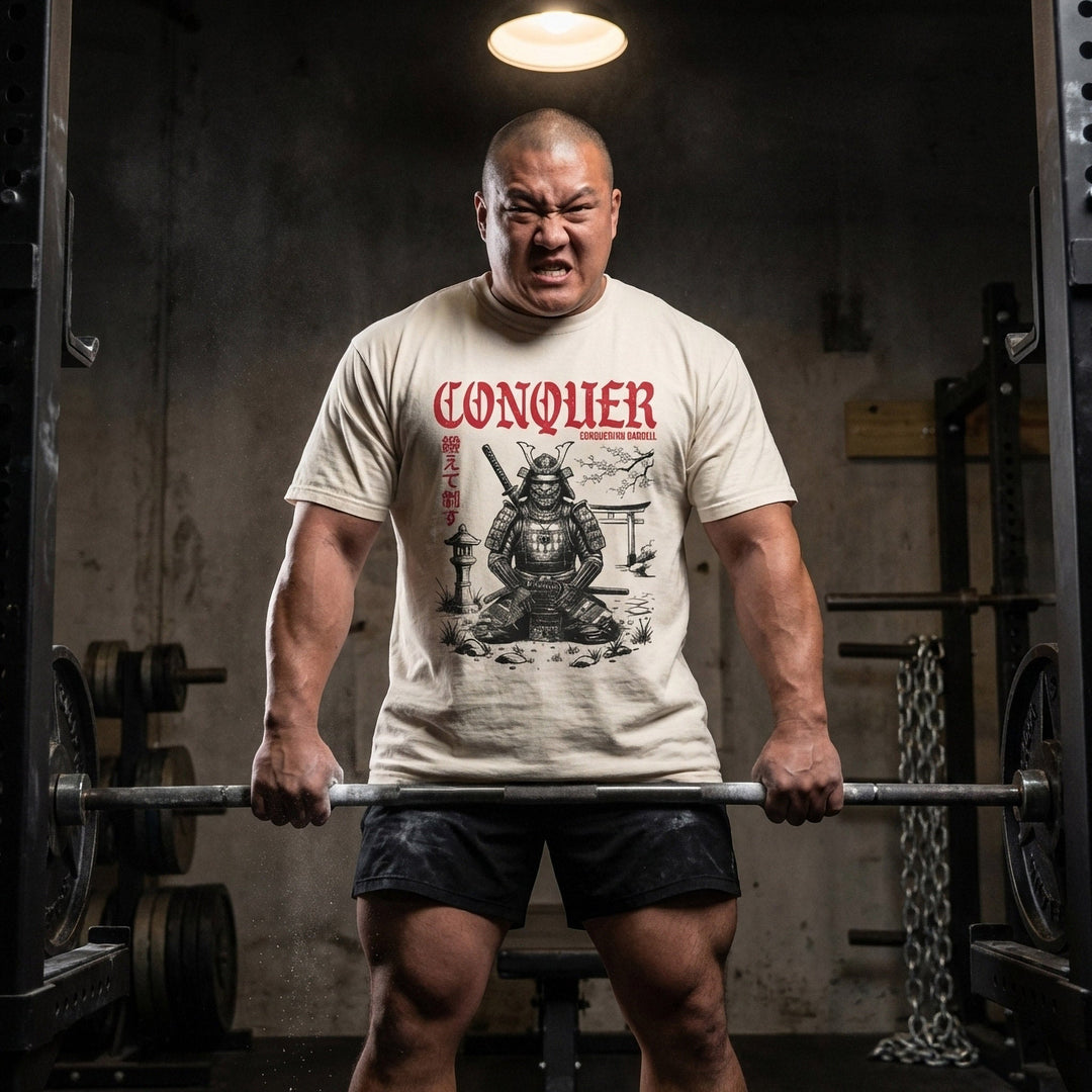 Warrior in the Garden V2 relaxed fit tee in Ivory: a samurai in full armor