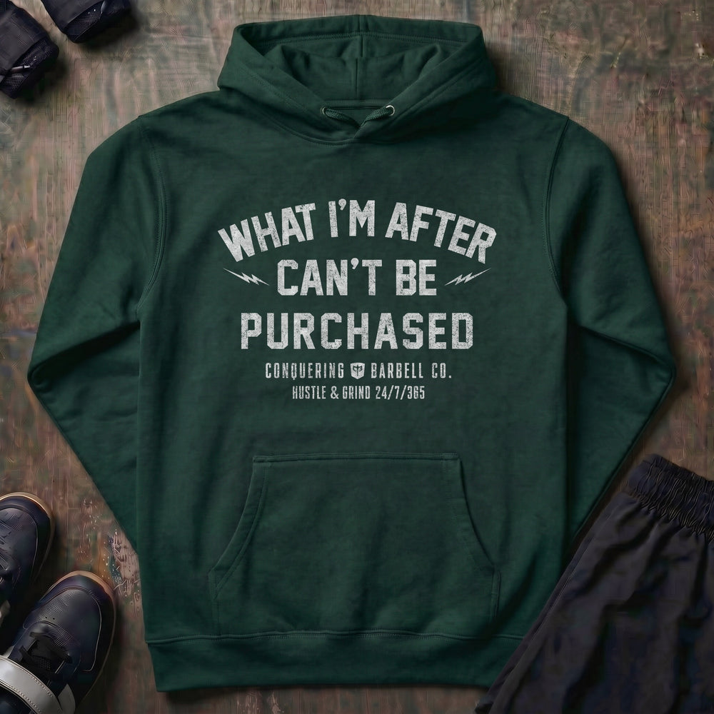 What I'm After Can't Be Purchased pullover hoodie in Alpine Green