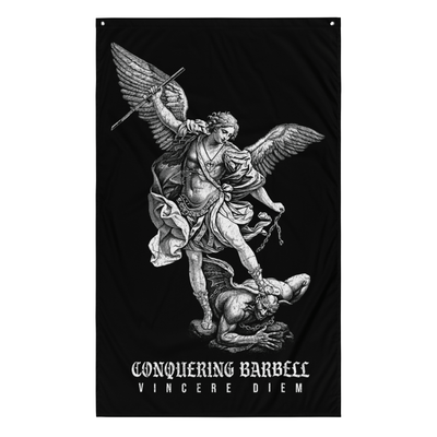Win the Day - Angel vs Demon - 3' x 5' Polyester Flag - Conquering Barbell