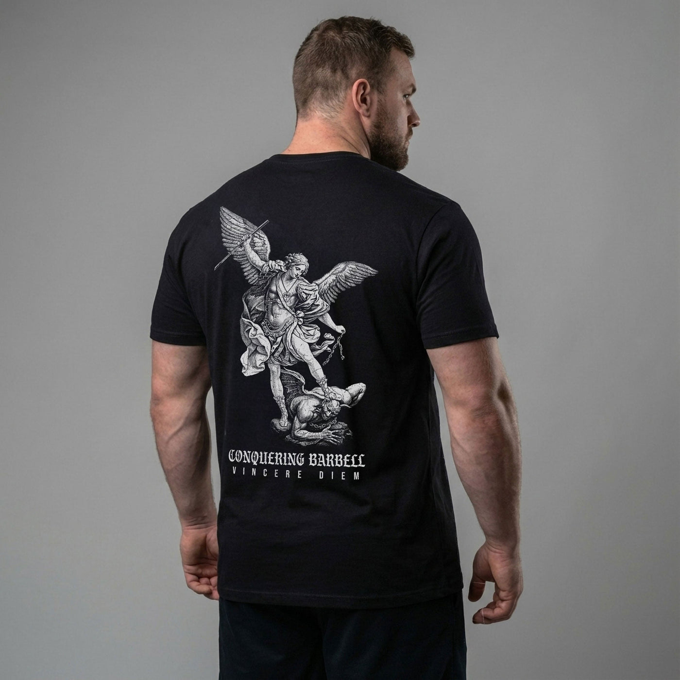 Win the Day - Angel vs Demon Tee - Conquering Barbell