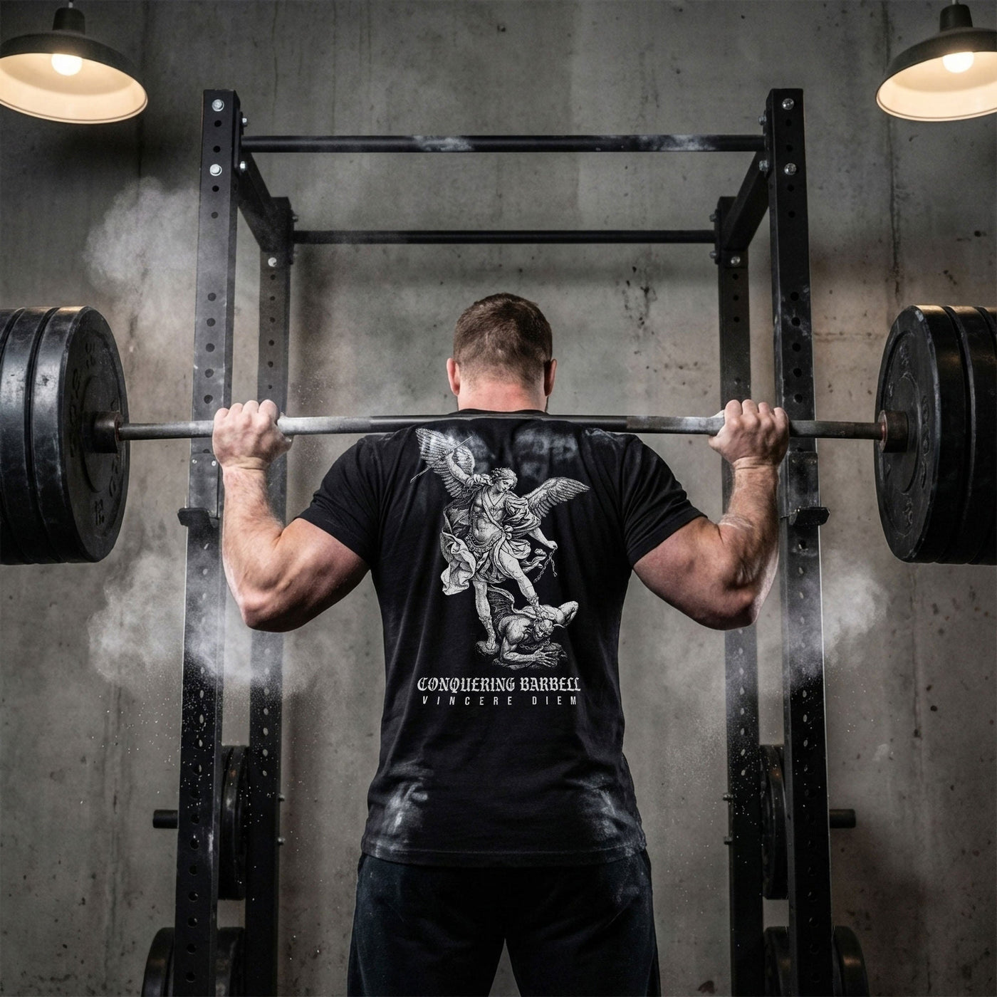 Win the Day - Angel vs Demon Tee - Conquering Barbell