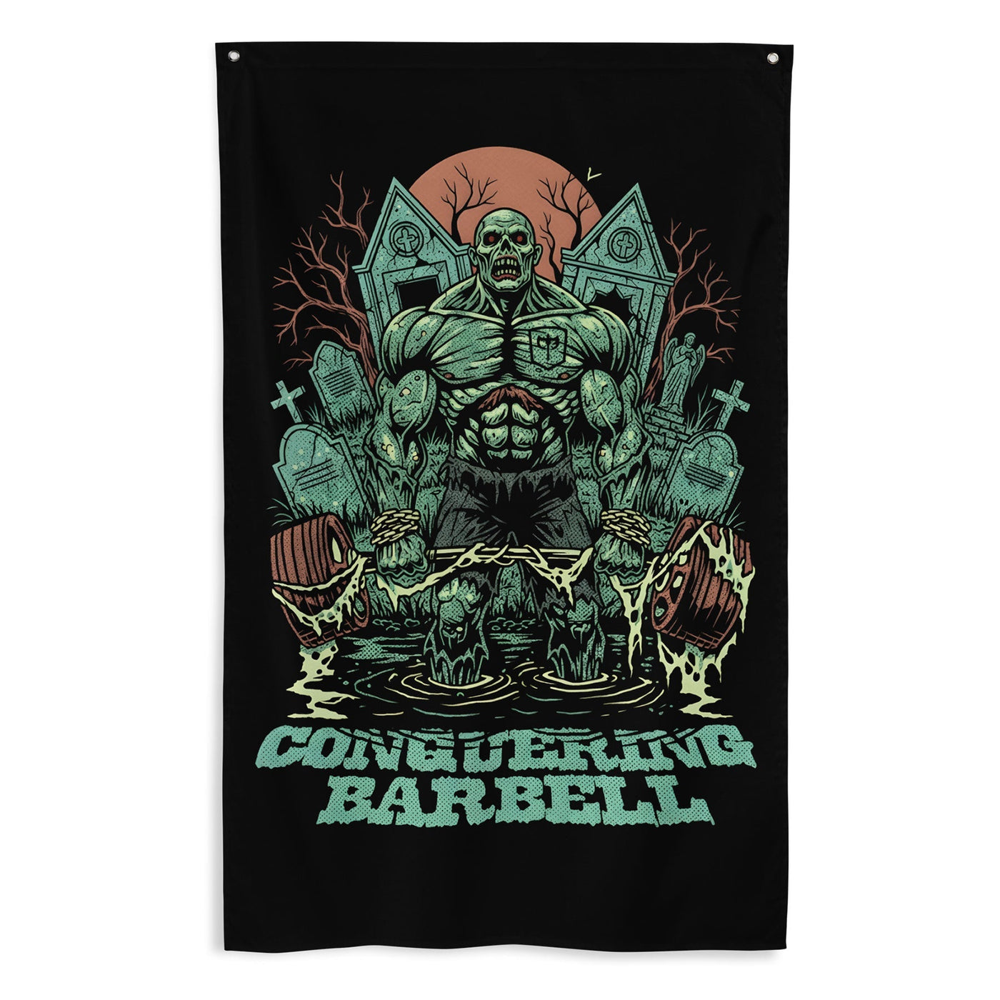 Zombie Deadlift - 3' x 5' Polyester Flag - Conquering Barbell
