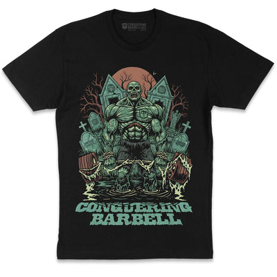 Zombie Deadlift - on Black Tee - Conquering Barbell