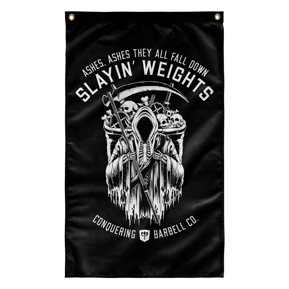 Ashes, Ashes They All Fall Down - 3' x 5' Polyester Flag - Conquering Barbell