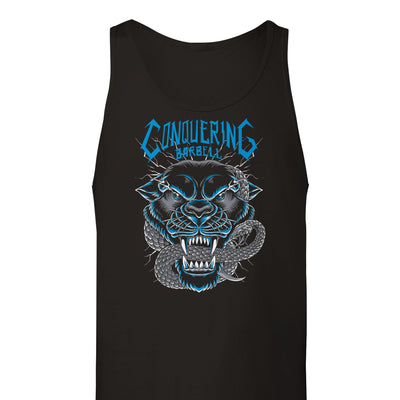 CB Electric Panther - on Black tank top - Conquering Barbell