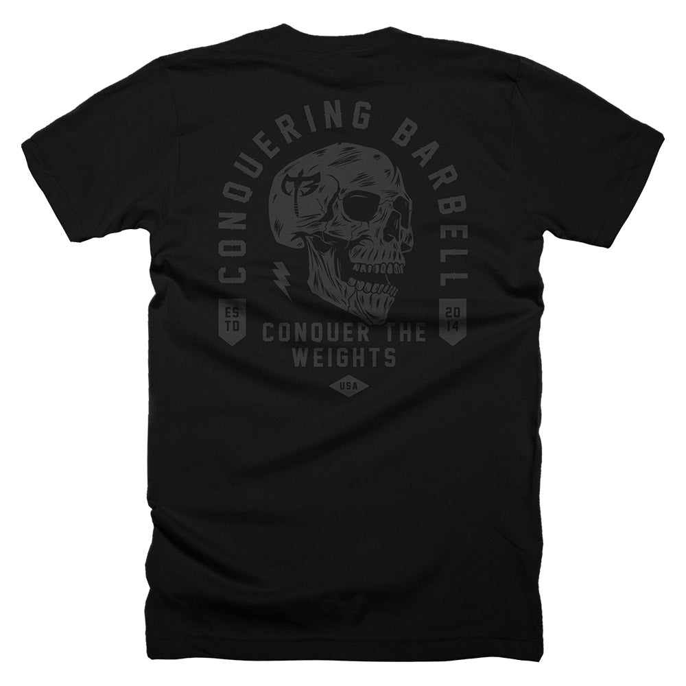 CB Iconic Skull - Murdered Out tee - Conquering Barbell