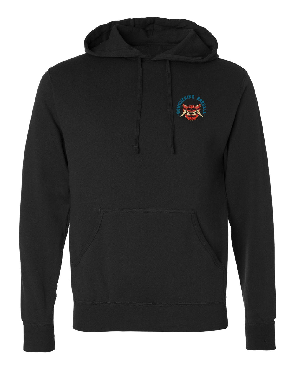 Conquer - Samurai - on Black Pullover Hoodie - Conquering Barbell