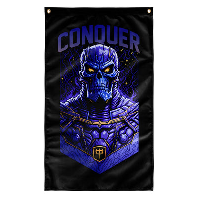 Conquer the Universe - 3' x 5' Polyester Flag - Conquering Barbell