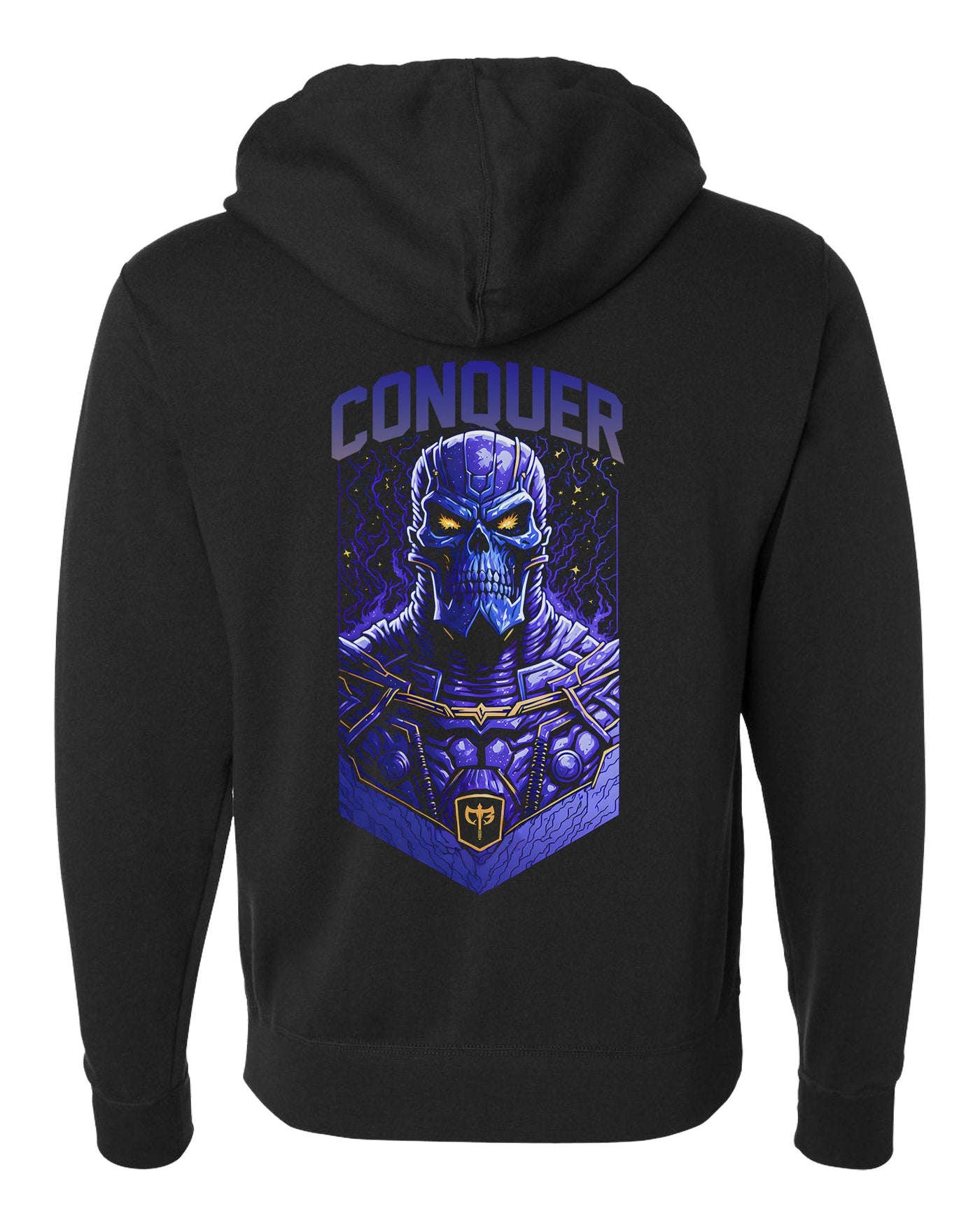 Conquer the Universe - on Black Pullover Hoodie - Conquering Barbell