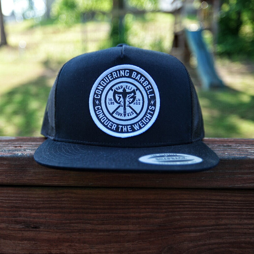 Conquering Barbell Logo - 5-Panel-Trucker Snapback - Conquering Barbell