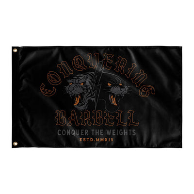 Conquering Barbell Raw Power - 3' x 5' Polyester Flag - Conquering Barbell