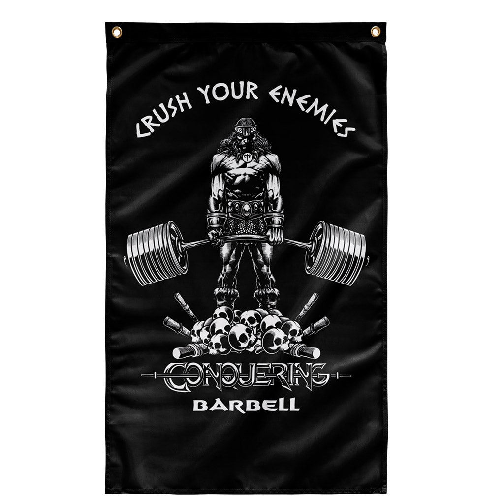 Crush Your Enemies - 3' x 5' Polyester Flag - Conquering Barbell
