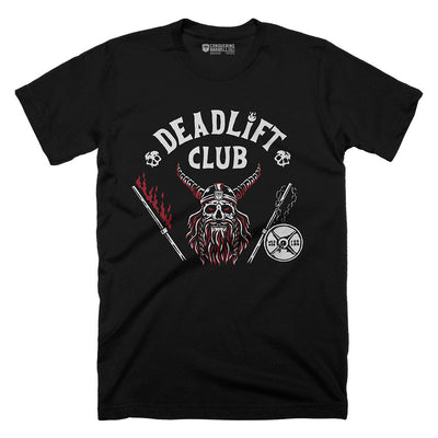 Deadlift Club - on Black Tee - Conquering Barbell