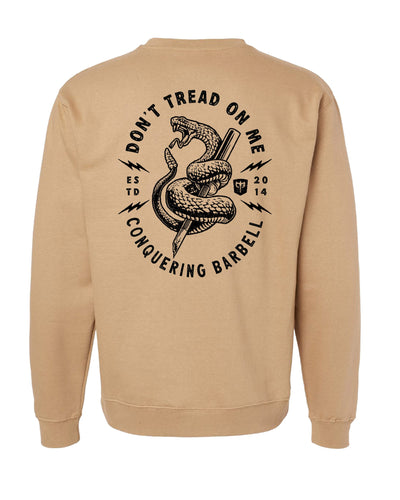Don't Tread on Me V2 - Sand - Crewneck - Conquering Barbell