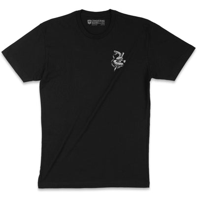 Don't Tread on Me (Version 2) - Black Tee - Conquering Barbell