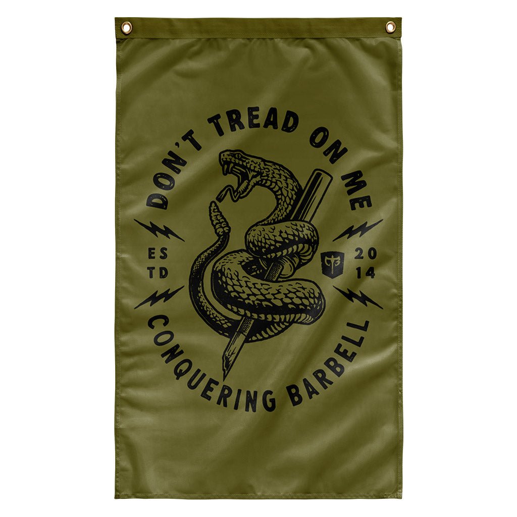 Don't Tread on Me (Version 2) - Military - 3' x 5' Polyester Flag - Conquering Barbell