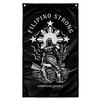 Filipino Strong - 3' x 5' Polyester Flag - Conquering Barbell