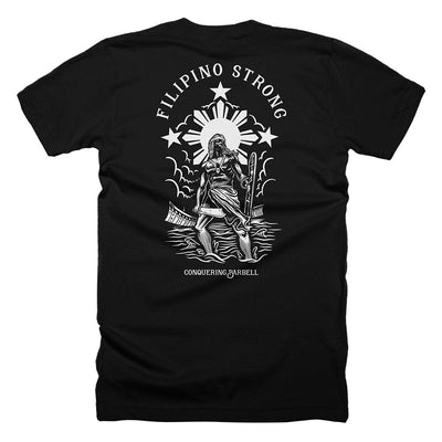 Filipino Strong - on Black tee - Conquering Barbell