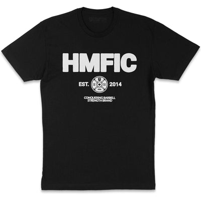 HMFIC - on Black tee - Conquering Barbell